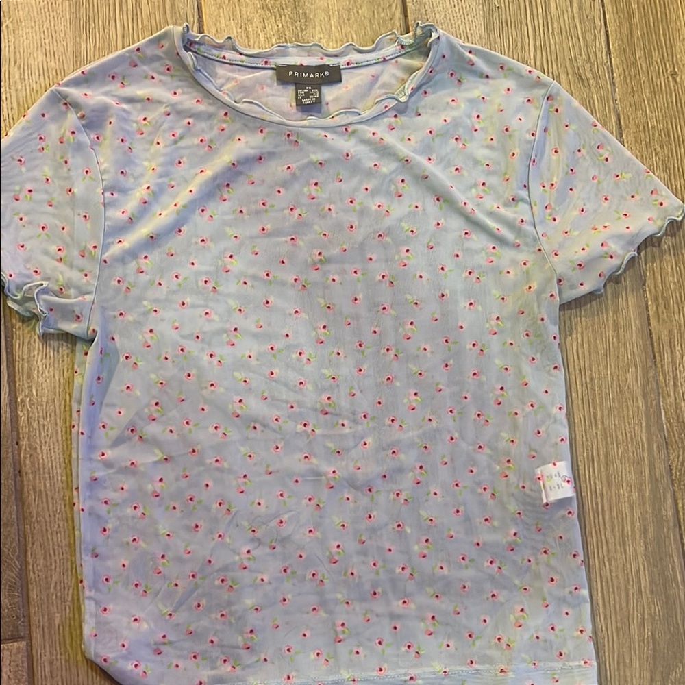Primark Light Blue Floral Top